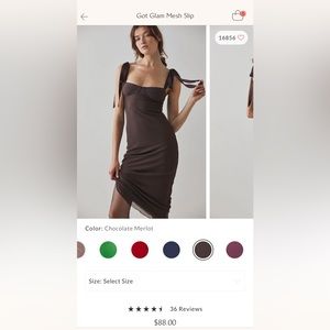 Free People Got Glam Mesh Slip Dress in Chocolate Merlot